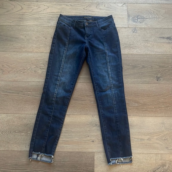 Boston Proper Denim - Boston Proper Skinny Exposed Seamed Stretch Deconstructed Hi Low Ankle Jean- 26W
